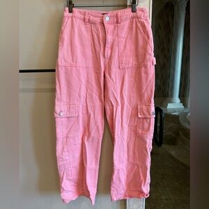 Pink cargo jeans, size small